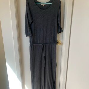 Banana Republic Charcoal Maxi Dress with Drawstring Waist